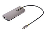 USB C-multiportadapter, 4K 60 Hz HDMI Video, 3-portars 5 Gbps USB-A-hubb, 100 W USB strömförsörjning Pass-Through, GbE, SD/MicroSD, 30 cm kabel, resedocka, dockningsstation för bärbar dator