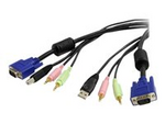 10 ft 4-in-1 USB VGA KVM Cable with Audio and Microphone