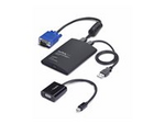 Portable Laptop Crash Cart Adapter, USB/VGA/Mini DisplayPort KVM Console, File Transfer and Video Capture