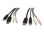 6ft 4-in-1 USB DisplayPort® KVM Switch Cable w/ Audio & Microphone (DP4N1USB6)